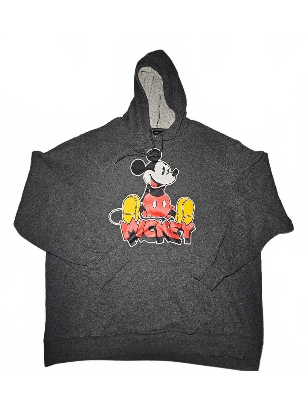 Disney Mickey Mouse Gray Hoodie Sweatshirt 2XL Cozy & Cute!